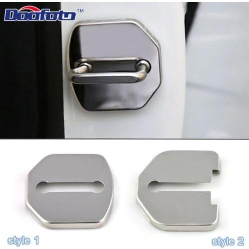 Car Styling Stainless Steel Emblems Door Lock Covers Sticker Accessories For Ford Focus 2 3 Mondeo Ecosport Kuga Mk3 Mk4