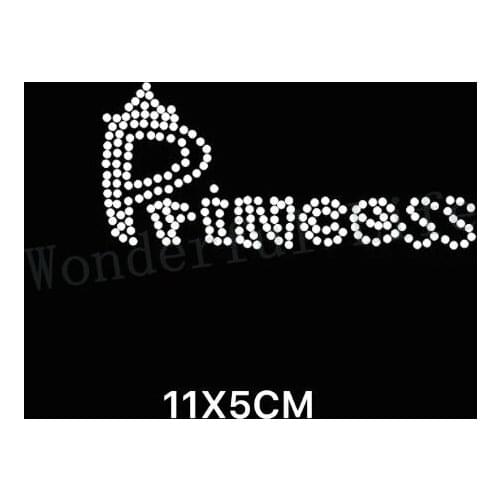Free Shipping princess with a small crown hotfix heat transfer rhinestone Motif hotfix rhinestone for garment