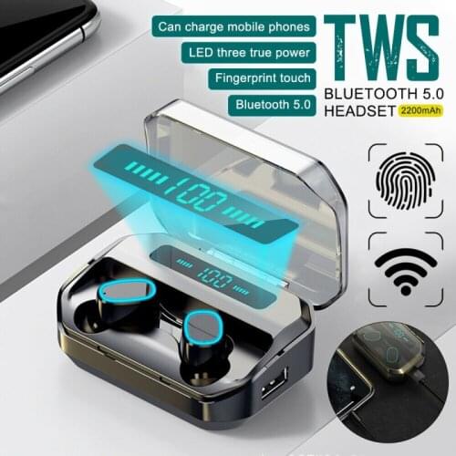 TWS Bluetooth Earphone 2200mAh Charging Box Wireless Headphone 9D Stereo Sports Noise reduction Earbuds Headsets With Microphone