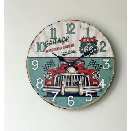 35cm Large Vintage Creative Modern 3d Design Wooden Wall Clock Round Home Design Chinese