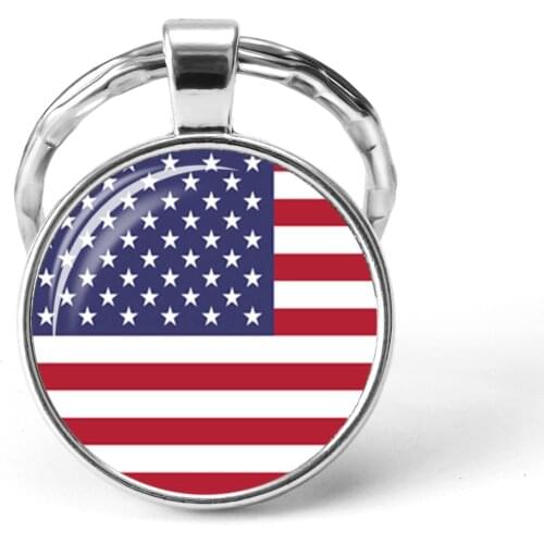 North America Countries Flag Key Chain United States Canada Costa Rica Mexico Flag Glass Cabochon Pendant Keychain Friends Gifts