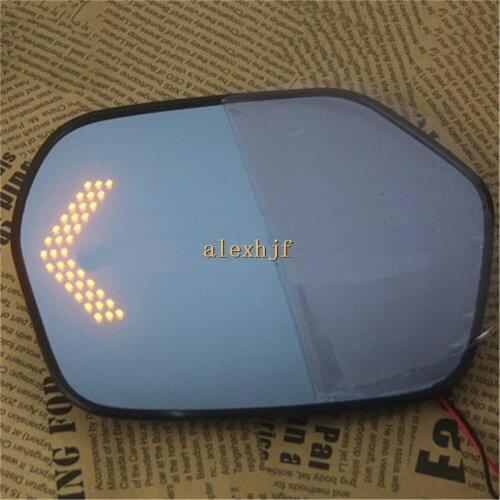 Varthion Rearview Mirror Lens Case for HONDA CRV 2012-15, Large Field Of Vision, Blue Mirror, LED Turning Lights, Heat Demisting