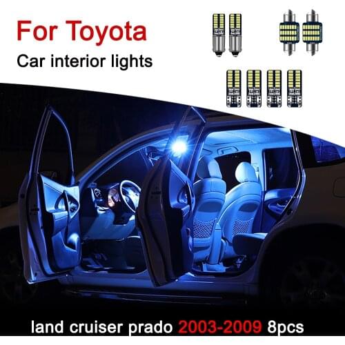 For Toyota land cruiser prado 2003-2009 Car LED Bulbs Interior lights Car Door light Kit Dome lights Trunk Lamp Accessories