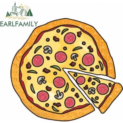 EARLFAMILY 13cm x 13cm Anime Pizza Funny Car Stickers Bumper Trunk Truck Graphics Waterproof DIY Fine Decal Car Accessories