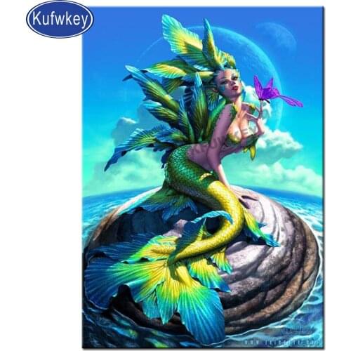 Fantasy Mermaid fairy Diamond painting full square 3d diy cross Stitch 5d diamond embroidery icons pictures of rhinestones art