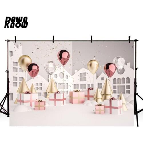 DAWNKNOW Balloon Indoor Photography Background Baby Photocall Celebrate Backdrop Newborn Children Photo Shoot lv1158