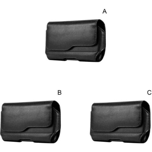 Horizontal Leather Belt Case Holster Pouch Sleeve Phone Holder for Men Travel Outdoor LX9F