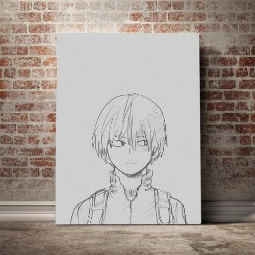 Canvas Wall Art HD Prints Anime Poster Home Decoration Shoto Todoroki Outline Painting For Bedroom Modular Pictures No Framework