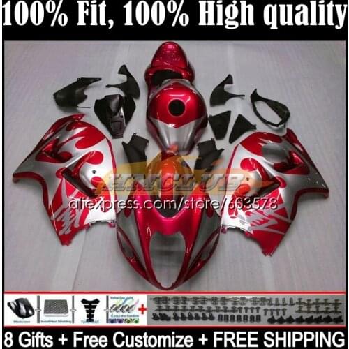 Injection For SUZUKI GSXR1300 Hayabusa 2008 2009 2010 2011 2012 2013 21CL.301 silver red GSXR 1300 CC 14 15 16 17 18 19 Fairing
