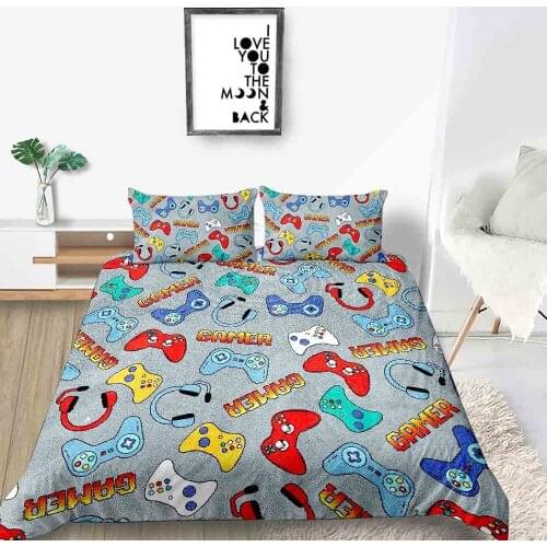 3D Xbox Game Handle Printed Bedding Set King Duvet Cover Boys Girls Home Bed Set Queen Size Room Decor