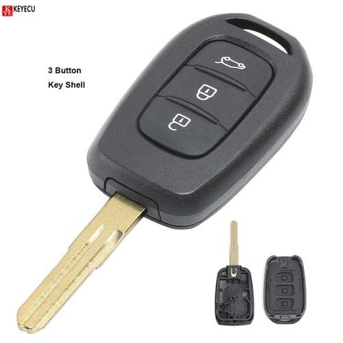 Keyecu Remote Key Shell Case Fob 3Button for Duster Twingo 3 Dokker Trafic Clio 4 Sandereo Master 3 Logan 2013-2017