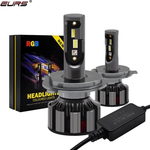 EURS H1 D1 led H7 APP Bluetooth Control RGB Car LED Headlight H4 H3 H11 H8 H9 9005 9006 D2S D3S 9004 9007 H13 Auto HeadLamp Bulb