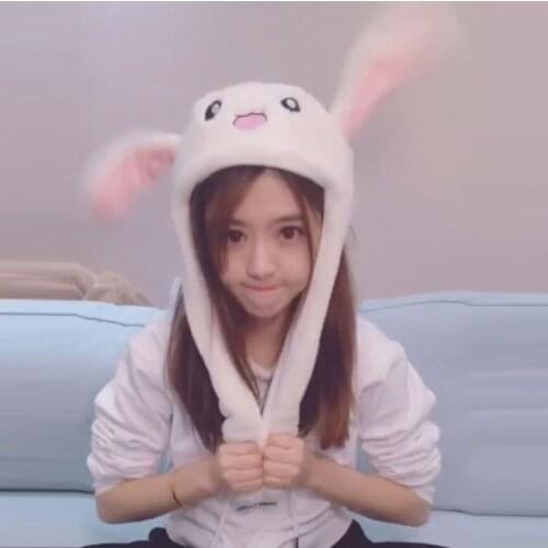 Cute Cartoon Cuddly Moving Ear Rabbit Hat Dance Plush Toy Plush Cap Hat Soft Stuffed Animal Toy Toys for Children