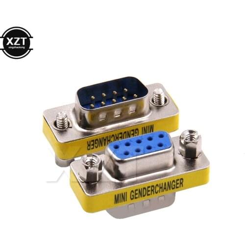 DB9 9Pin RS232 male to female mini Gender changer Adapter Serial Connector female to male d-sub connectors