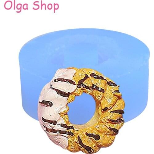 TYL018 Miniature Mold Spiral Donut Doughnut Flexible Silicone Mold Kawaii Sweets Decoden Jewelry Earrings Polymer Clay