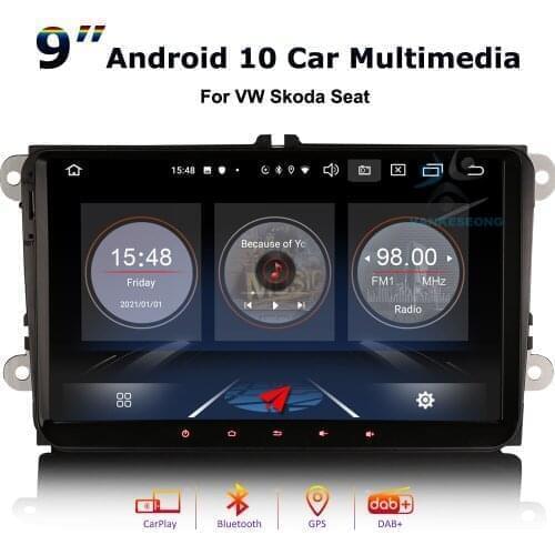9" CarPlay VW Transporter T5 Multivan Car Multimedia Player Double DIN Android 10 GPS Car Stereo Radio RDS WIFI Bluetooth USB