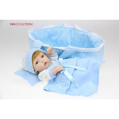 NPK 25cm Soft Silicone Reborn Dolls Baby Realistic Doll Reborn Full Vinyl Boneca BeBes Reborn Doll For Girls