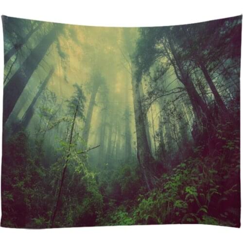 Natural Landscape The Primeval Forest Woods Tapestry Wall Hanging Bed Spread Beach Towel Table Cloth Yoga Mat Large Size