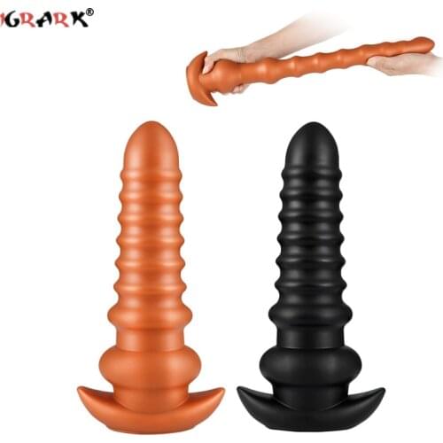 Super Long Soft Silicone Anal Dildo Suction Cup Plug In-depth G Spot Stimulation Butt Pug Anal Long Dildo Sex Toy for Women Men