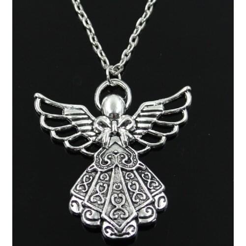 New Fashion Guardian Angel Pendants Round Cross Chain Short Long Mens Womens Silver Color Necklace Jewelry Gift
