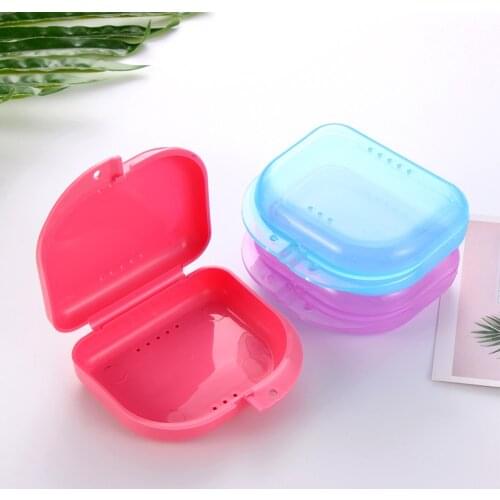 Portable Denture Storage Box Dental Retainer Orthodontic Mouth Guard Plastic Oral Hygiene Supplies Organizer Accessories