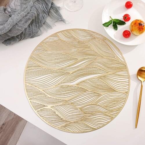 PVC Creative Hollow Oil Resistant Non-slip Kitchen Placemat Coaster Insulation Pad Dish Coffee Cup Table Mat Home Decor 51078