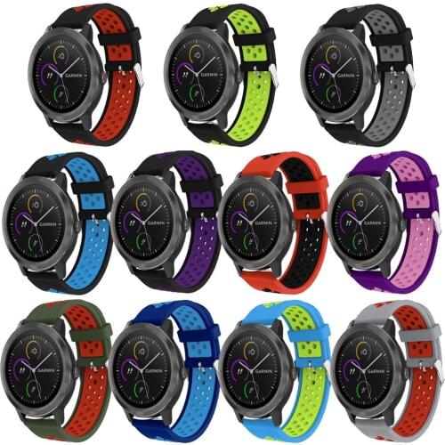 Colorful Replacement Sport Silicone Band Strap for Garmin Vivoactive 3 Smart Watch band bracelet Buckle wrist band 20mm strap