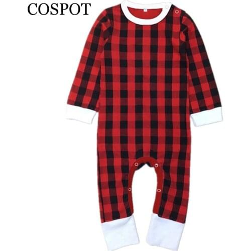 Baby Boys Girls Christmas Jumpsuit Newborn Winter Reindeer Red Plaid Pajamas Bebes Romper Baby Girl Clothes Baby Boy Clothes 30