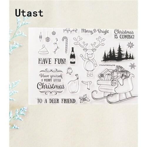 Christmas Gift Party Clear Silicone Stamps /Transparent Rubber Stamp for DIY Scrapbooking /Photo Album Decorative Craft Making