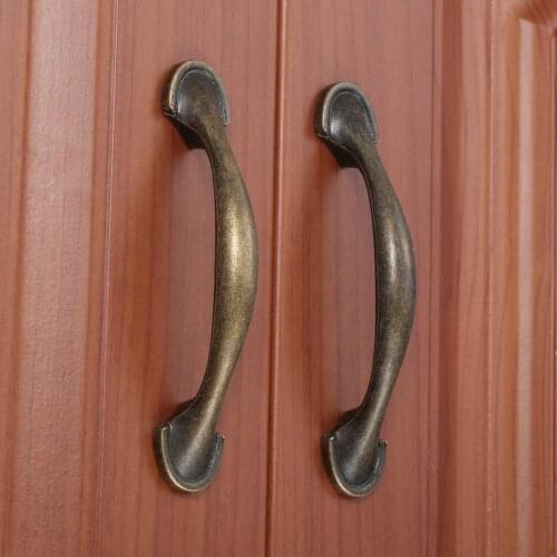 1 PC Bronze/Black Furniture Handles 76mm Cabinet Handles Closet Door Drawer Knobs Cupboard Wardrobe Kitchen Pulls with Screws