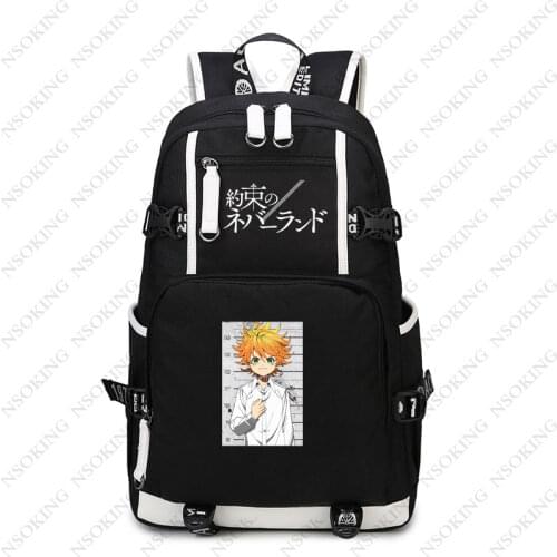 The Promised Neverland Backpack Cosplay Emma Canvas Bag Schoolbag Travel Bags