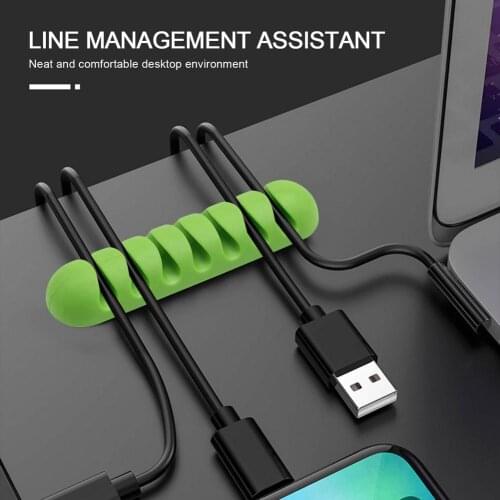 Silicone Desktop Cable Clips Earphone Wire Management Cable Fixing Clip Silicone Cord Organizer Holder For Wire Management
