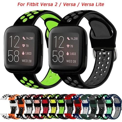 Silicone Watch Band For Fitbit Versa 2 Breathable Watchbands Smart Watch Waterproof Wrist Strap Bracelet Sport Fitbit Versa2
