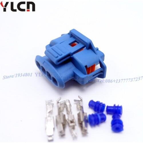 Blue 1 set New Brand 4 Pin/way Waterproof Sealed Electric auto wire connector Male Set Plug