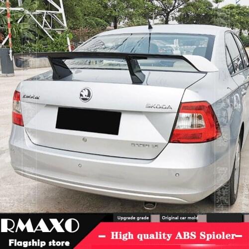 For Skoda Rapid Sedan Universal TF Spoiler 2006-2018 Rapid Spoiler ABS plastic Material Car Rear Wing Color Rear Spoiler