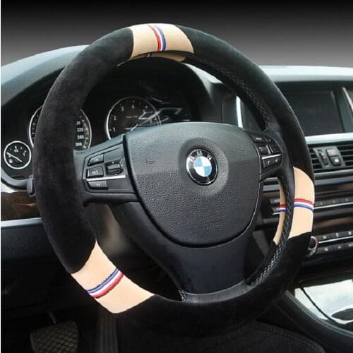 High quality antiskid 38cm/15inch universal Plush steering wheel covers
