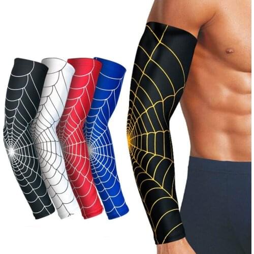 DAYSELECT 1Pcs Professional Anti-slip Fashion Cobweb Arm Sleeve Bandage Pads Sports Safety Elbow Support Elastic Arm warmers