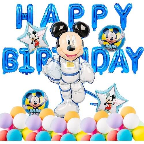 1 set of Mickey Mouse Star Helium foil Birthday Decoration Baby Shower Boy Globos House Decoration Balloons18inch