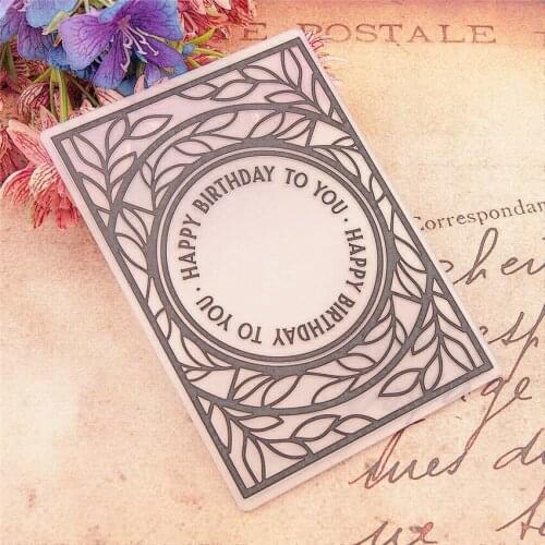 10.5x14.8cm wreath leave Embossing folders Plastic bump Scrapbooking DIY Template Fondant indentation Cake Photo Album Card Make