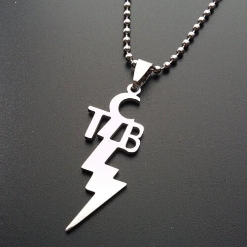 10 Stainless Steel Letter TCB English alphabet Necklace English Initial Symbol Necklace English Abbreviation Lightning Necklae
