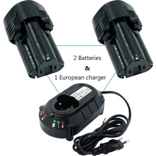 2PCS BL1013 10.8V 2.0Ah Li-ion Rechargeable Power Tool Battery for MAKITA 194550-6 194551-4 + DC10WA Charger EU Plug