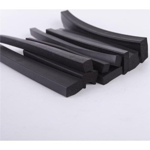 5 meters 3x8mm EPDM Foamed Rubber Square Type Sealing Strip Sound Proofing Dustproof Black Foamed Rectangle Seal Strip