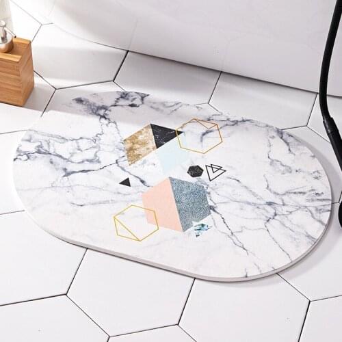 Household Shower Room Carpet Bath Room Entrance Door Water-absorption Anti-slip Thicken Nordic Simple Ellipse Quality Ground Rug