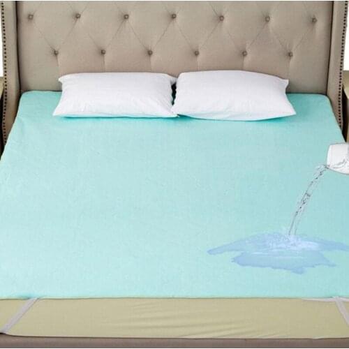 Polyester Mattress Cover Waterproof Sheets Thick Water Absorption Four-corner Protector Elastic Non-slip Diaper Pad Mattress