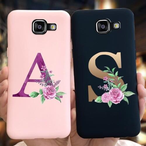TPU Letters Case For Samsung Galaxy A5 2016 A5 2017 Case Flower Alphabets Soft Protect Cover For Samsung A5 A 5 2016 2017 Funda
