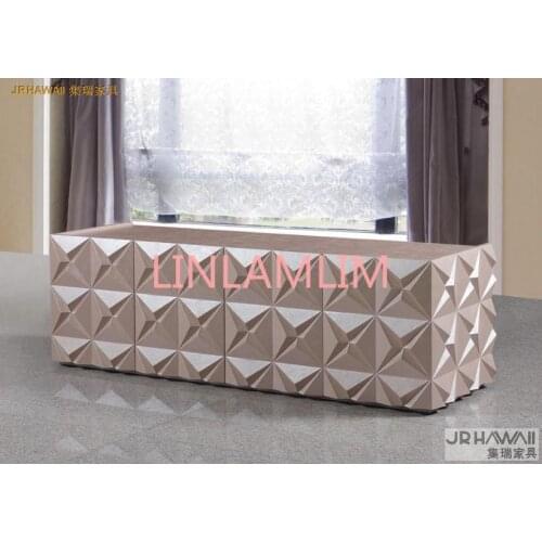 Living room home furniture TV stands modern style for leather surface and decorated small side carbinet