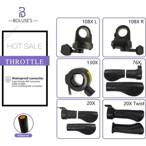 Electric Bike 130X Thumb 20X 76X Half Turn Handle Throttle 20X Full Turn Handle Throttle Used For Bafang 12V-72V For Bicycle