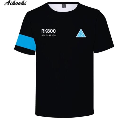 Hot sale Detroit Become Human T-Shirt Men/Women 3D T Shirts Casual Boys Harajuku 3D RK800 T shirt Teenage Casual Breathable Tops