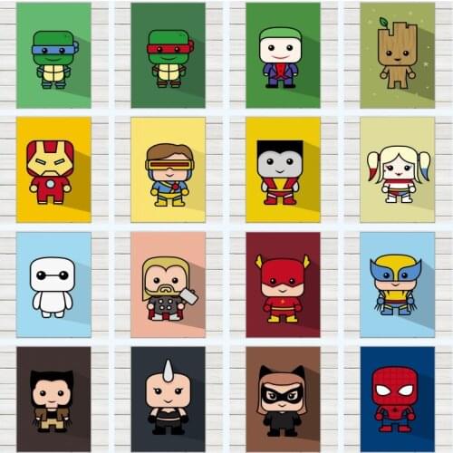 Cartoon Marvel Avengers Superhero Canvas Painting Poster IronMan Spiderman Wall Art Picture Kids Room Bedroom Home Decoration