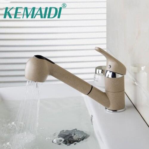 KEMAIDI Hand Painting Pull Out And Swivel Tap Faucet For Kitchen And Bathroom Two Functions Kitchen Mixer Single Handle Shower